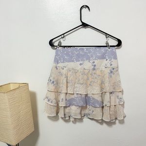 NEW Urban Outfitters Floral Print Ruffled Mini Skirt